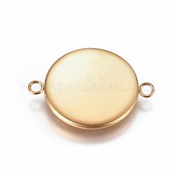 Placcatura ionica (ip) impostazioni del connettore cabochon in acciaio inossidabile 304&nbsp;LS-STAS-G127-14-16mm-G