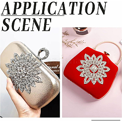 Messing- und Kristall-Strass-Ornament-Accessoires&nbsp;DIY-WH0302-36