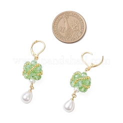 Orecchini a leva con goccia in vetro&nbsp;EJEW-MZ00531-02