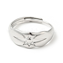 Anillo ajustable de sol de acero inoxidable 304 antideslustre para hombres y mujeres&nbsp;RJEW-I085-14P