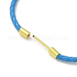 Fabrication de bracelets en similicuir rond tressé de 3 mm&nbsp;MAK-S075-01G-O