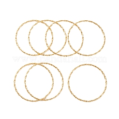Ensemble de bracelets texturés en acier inoxydable 304 plaqué sous vide PVD pour femmes&nbsp;BJEW-A011-13A-G