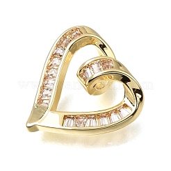 Pendentifs en laiton micro pavé de zircone cubique transparent pour la saint-valentin&nbsp;KK-C263-29D-G