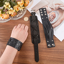 3 bracelet en cordon de simili cuir pour homme&nbsp;BJEW-CL0001-54A