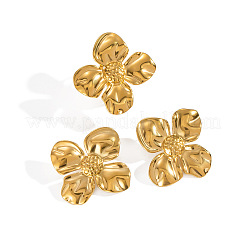 Blumen-Sets aus Edelstahl mit Ohrsteckern und Manschettenringen für Damen&nbsp;UZ1208-3