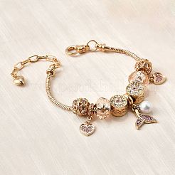 Charm-Armbänder aus europäischen Perlen aus Legierung&nbsp;BJEW-F495-10G