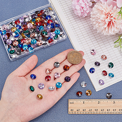 192 Stück 12 Farben Diamant-Glas-Strass-Cabochons&nbsp;GLAA-PH0004-38