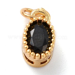Ciondoli in vero ottone placcato oro 18k con zirconi cubici intarsiati&nbsp;ZIRC-L100-079G-01