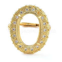 Gestellbeschichtung ovales Messing Mikropflaster Zirkonia verstellbare Ringkomponenten&nbsp;KK-Q819-14G