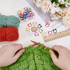 40 Stück 8 Farben Strickmaschenmarkiererringe aus Eisen&nbsp;DIY-FG0007-90