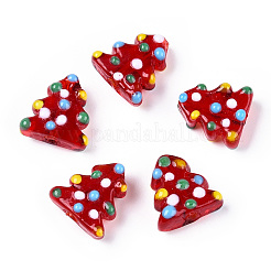 Perles bosselées faites à la main sur le thème de Noël&nbsp;LAMP-G142-06-M