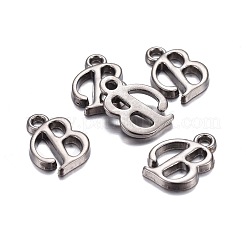 Pendentifs de lettre plaqué de gunmetal en alliage&nbsp;PALLOY-J718-01B-B