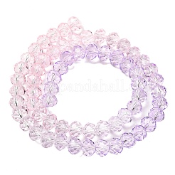 Transparent bemalte Glasperlenstränge&nbsp;DGLA-A034-T6mm-A05