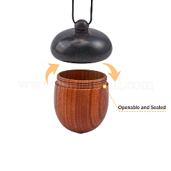 Boîte à glands en bois peinte à la bombe bijoux gros pendentifs&nbsp;WOOD-WH0124-13