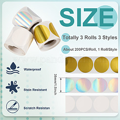 3 rouleau de 3 styles d'autocollants holographiques imprimables en plastique vinyle&nbsp;OFST-TA0001-10D