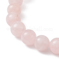 Braccialetto elasticizzato con perline di quarzo rosa naturale ed ematite sintetica&nbsp;BJEW-JB09760-03
