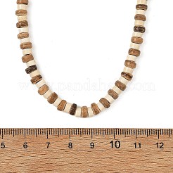 Collane di perline heishi da 5 mm in cocco naturale e turchese sintetico&nbsp;NJEW-JN06627
