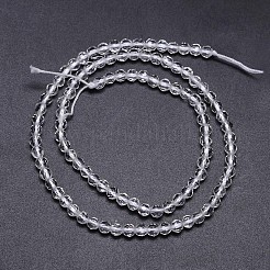 Facettiert rund natürlichem Quarz-Kristall-Perlen Stränge&nbsp;G-L411-30-4mm
