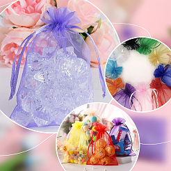 100 pz sacchetti in organza per gioielli sacchetti portaoggetti bomboniere matrimonio festa coulisse in rete regalo&nbsp;OP-SP0001-01D