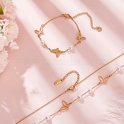 Edelstahl Schmetterling Schmuckset&nbsp;SJEW-AN0001-55