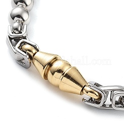 PVD-Vakuumbeschichtung 201 Edelstahl-Doppelkegel-Gliederarmband&nbsp;BJEW-Z023-07P