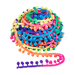 Ruban de garniture de pompon en polyester couleur arc-en-ciel&nbsp;OCOR-PH0003-86