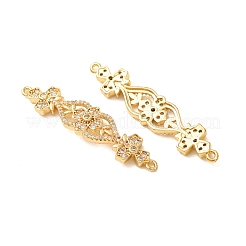 Ciondoli connettore in ottone con micro pavé di zirconi chiari&nbsp;CU-CBA4579-23G