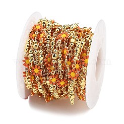 Catene a maglie di fiori in ottone&nbsp;KK-D368-04G-B