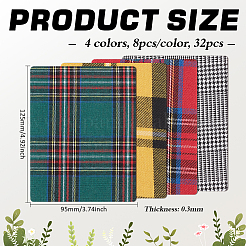 32 pieza de parches de tela de poliéster de 4 colores para planchar&nbsp;DIY-MA0007-28