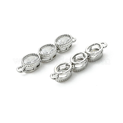 Ciondoli connettore a triplo anello ovale in ottone con pavé di zirconi cubici trasparenti Shegrace&nbsp;XGRQ3P683-644P