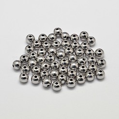 Perles d'espacement rondes en laiton plaquées sur crémaillère&nbsp;X1-KK-I601-3mm-P-RS