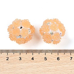 Perline di strass in argilla polimerica con rose acriliche luminose in rilievo&nbsp;CLAY-H003-06C