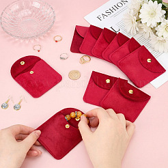 12 pochette de rangement en velours avec bouton-pression pour boucles d'oreilles&nbsp;ABAG-UN0001-17B