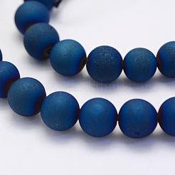 Galvanisieren natürliche druzy Achat Perlen Stränge&nbsp;G-G708-10mm-03