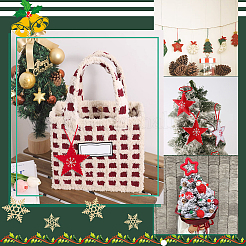 6 ciondolo decorativo in feltro a forma di stella con fiocco di neve in 3 colori&nbsp;HJEW-CP0001-09