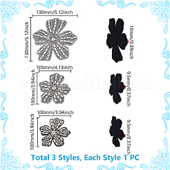 3 stücke 3 arten blume glas ornament zubehör&nbsp;DIY-GA0009-01
