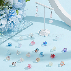 50 Stück transparente Glasanhänger mit Sprühfarbe&nbsp;PALLOY-PH01808