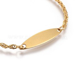 Ionenplattierung (IP) 304 Edelstahl-ID-Armbänder&nbsp;BJEW-L637-11-G