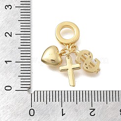 Messing mikro pflastern klare kubik zirkonia europäische baumeln charme&nbsp;X-KK-D431-033C-G
