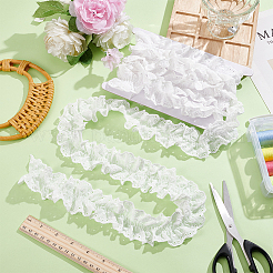 3 mètre de ruban de dentelle plissée brodé de fleurs en coton&nbsp;OCOR-MA0001-14B