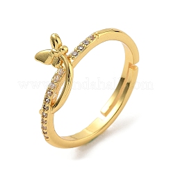 Bagues en laiton avec zircone cubique de micro pave&nbsp;RJEW-H258-05G
