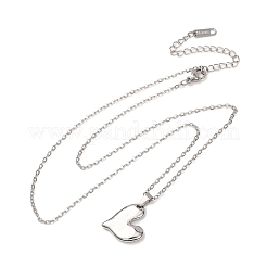 Colliers à pendentif cœur en acier inoxydable 304 avec chaîne câble pour hommes et femmes&nbsp;NJEW-K308-02C-P