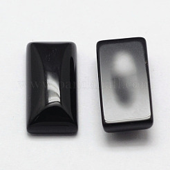 Cabochons rectangulaires en agate noire naturelle teintée et chauffée&nbsp;G-K031-03