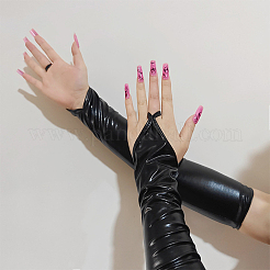 Glänzende lange fingerlose Polyesterhandschuhe für Damen&nbsp;AJEW-CL0003-03B