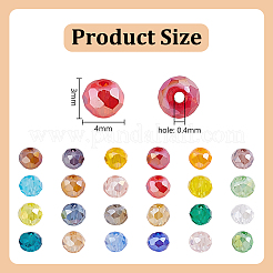 24 brins 24 brins de perles de verre électrolytique de couleurs&nbsp;EGLA-GO0001-10