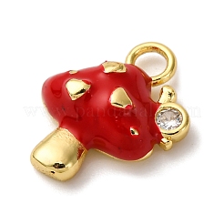 Pendentifs en émail de zircone cubique transparente en laiton micro pavé&nbsp;KK-I276-26G-03