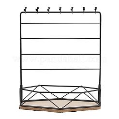 Torre espositiva per gioielli rettangolare in ferro con base in legno&nbsp;PW-WG78836-02