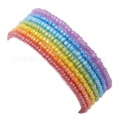 7 braccialetto con perline di vetro stile arcobaleno da donna&nbsp;BJEW-JB10067
