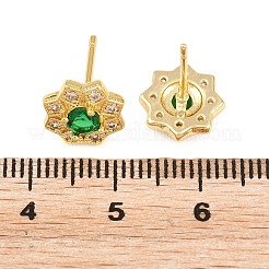 Boucles d'oreilles en laiton avec micro pavé de zircons cubiques pour femmes&nbsp;KK-A305-03G-06