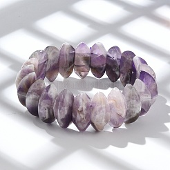 Doppelkegel-Stretcharmbänder aus natürlichen Amethystperlen für Frauen und Männer&nbsp;BJEW-C097-05A